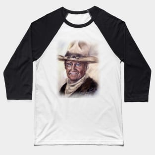 John Wayne Portrait in Pastels Baseball T-Shirt